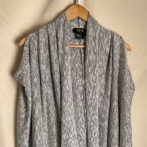 NeNe Leakes Women's Sleeveless Sweater Shawl Heather Grey XS/S